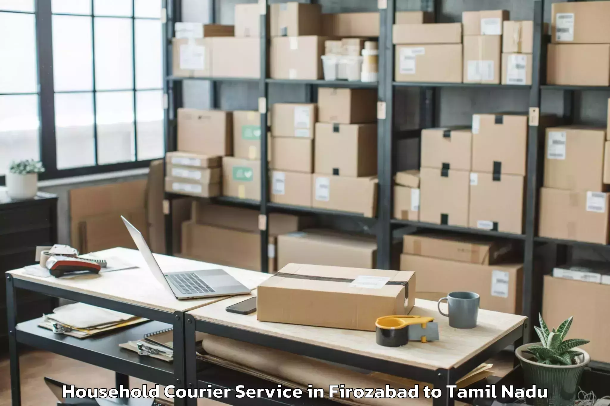 Reliable Firozabad to Gandarvakkottai Household Courier